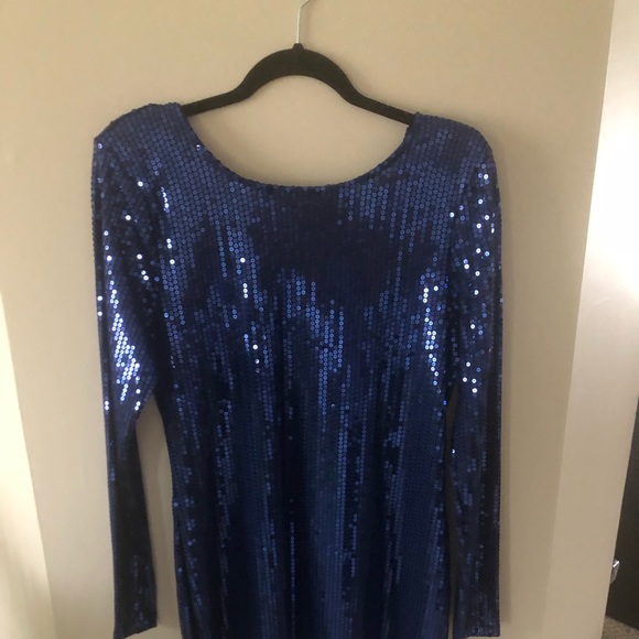 VENUS BUTTONED PEARL POCKET DETAILED SHORT BLUE DRESS main image 0